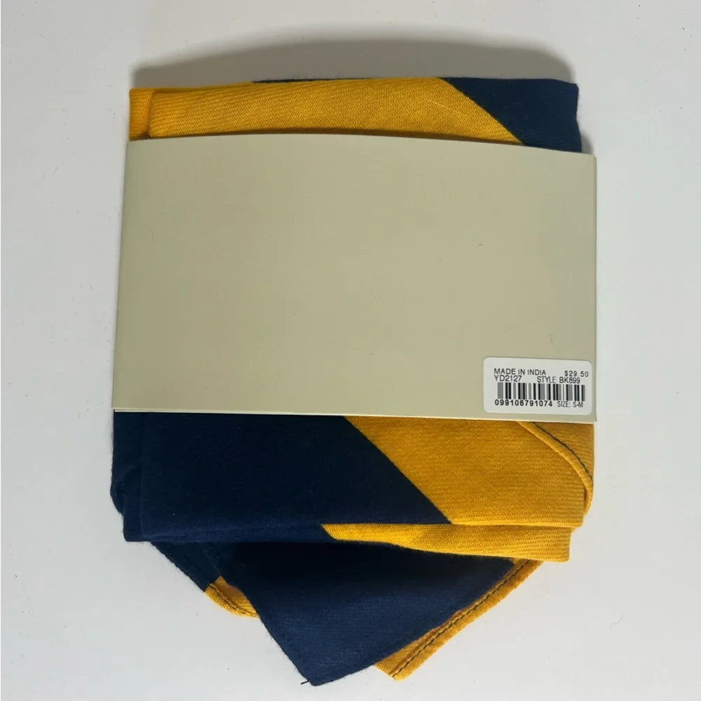 NWT J.Crew Crewmutts Rugby Stripe Yellow and‎ Blue Dog Bandana Small or Medium